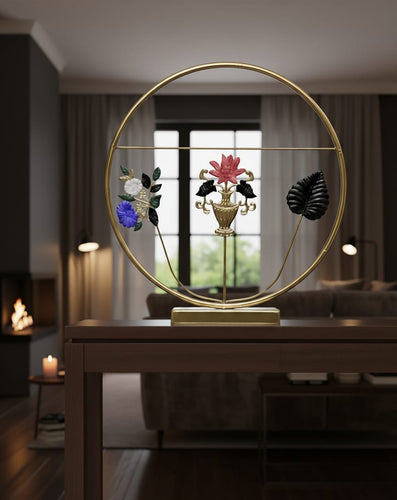 Premium Vertical Metal Flower Frame - Modern metal flower wall decor - Elegant metal flower frame for home decor